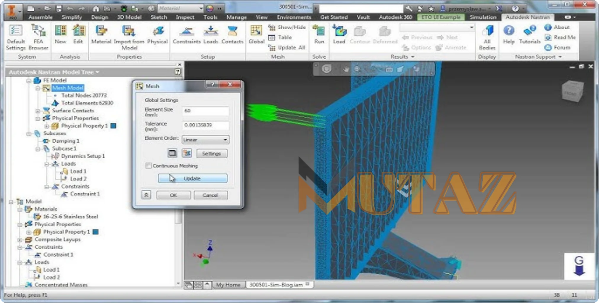 Autodesk Inventor Nastran Mutaz